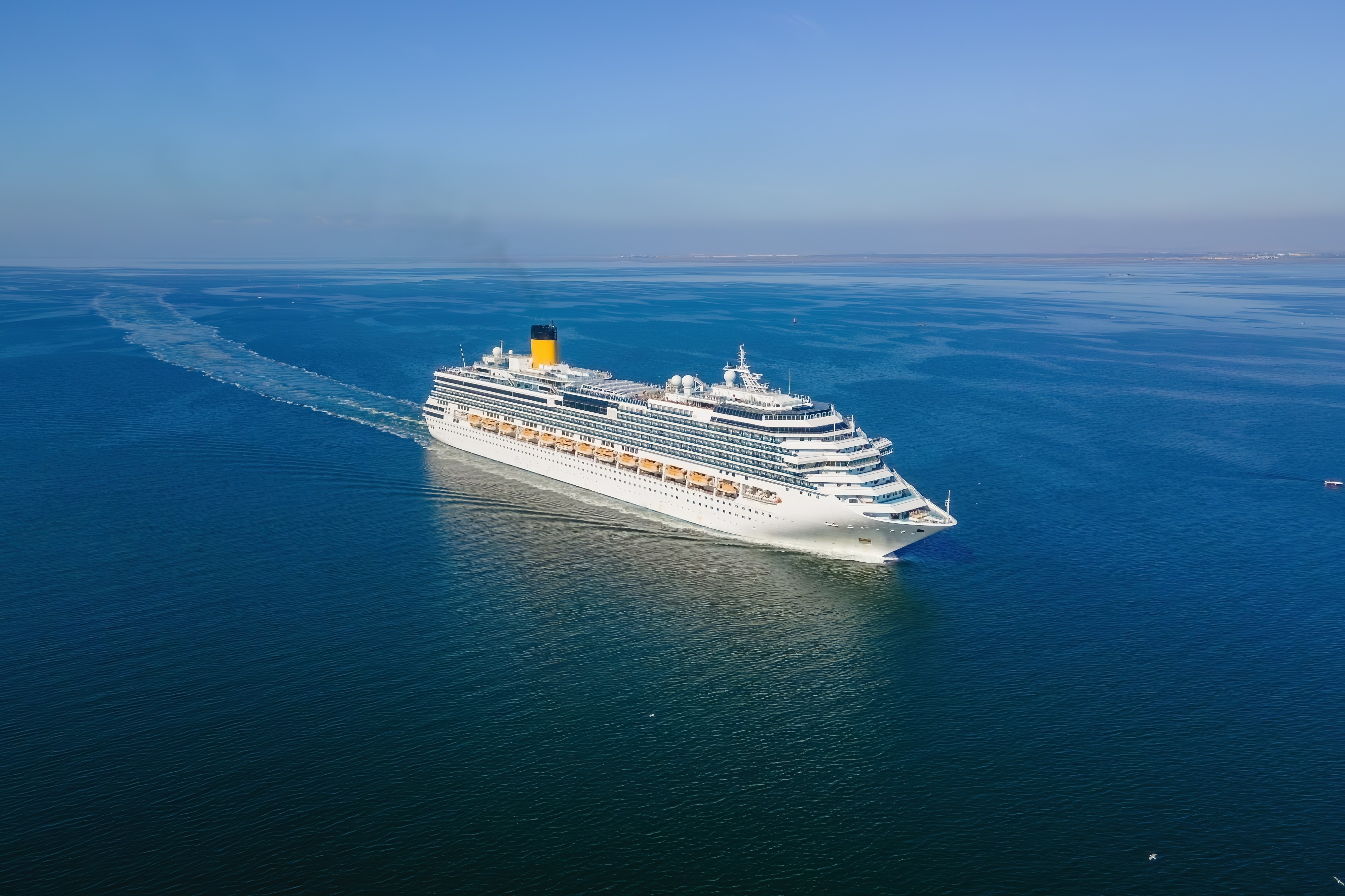 Royal Caribbean ship sailing on the open ocean