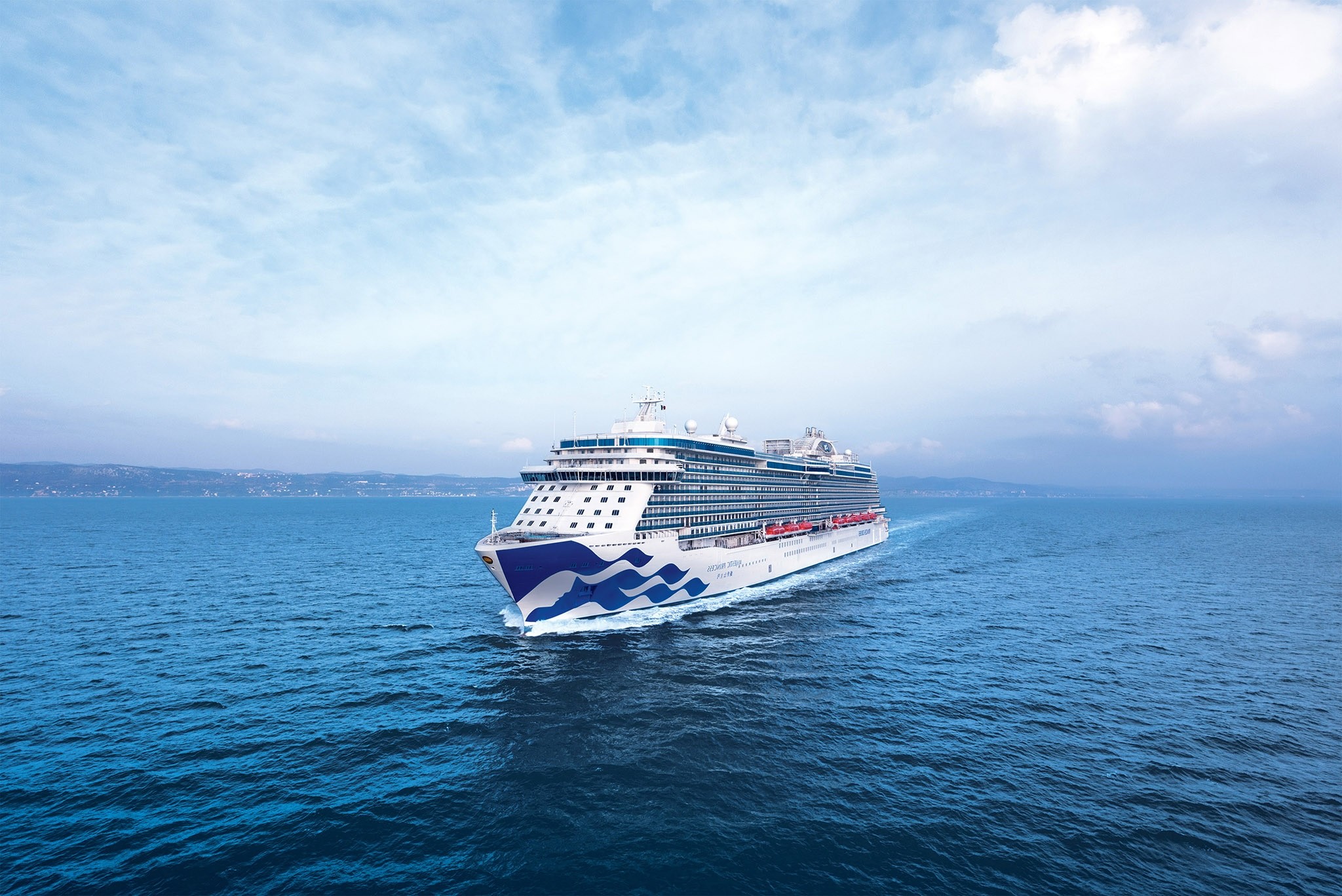 Royal Caribbean ship sailing on the open ocean