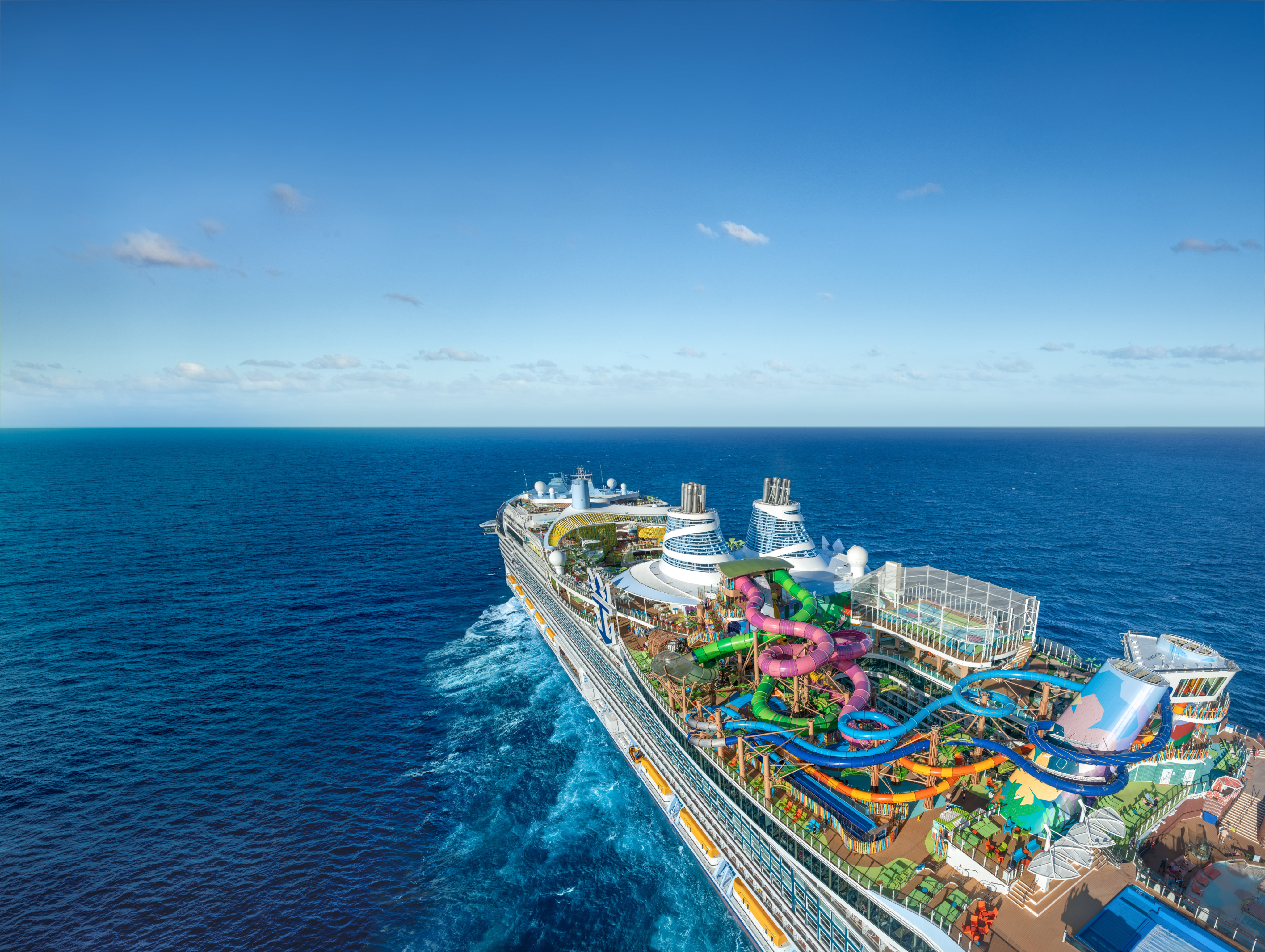 Royal Caribbean ship sailing on the open ocean